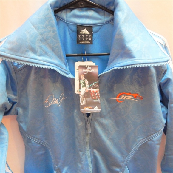 NWT Adidas jacket Women M Rare Official Nascar Earnhardt JR Blue DISCOUNT SHIP